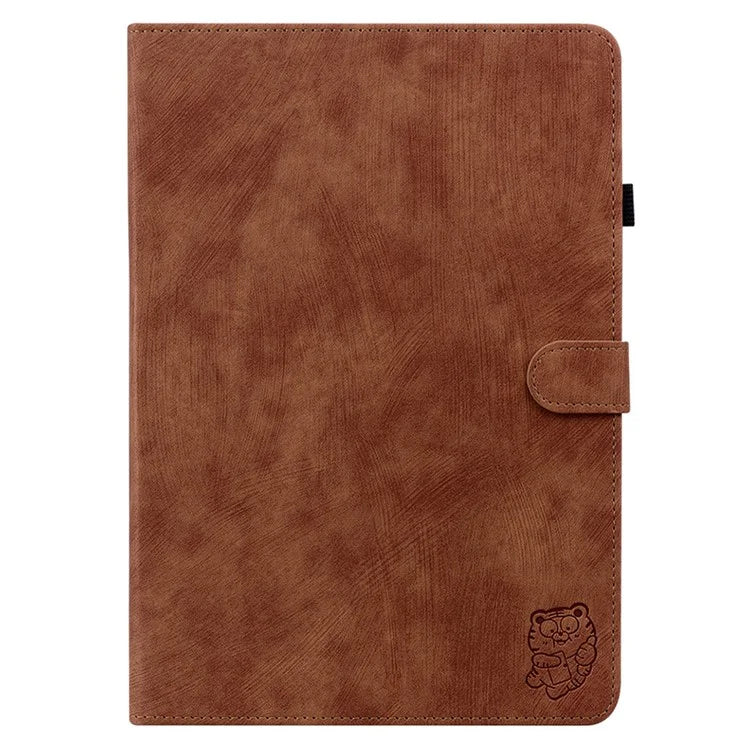 For iPad Air 11 (2024) Shockproof Case Tiger Pattern PU Leather Protective Tablet Cover