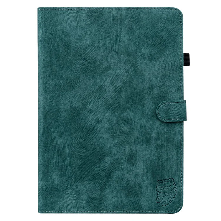 For iPad Air 11 (2024) Shockproof Case Tiger Pattern PU Leather Protective Tablet Cover