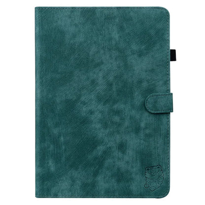 For iPad Air 11 (2024) Shockproof Case Tiger Pattern PU Leather Protective Tablet Cover