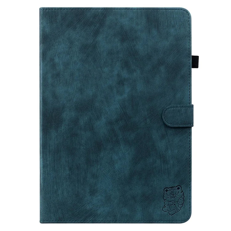 For iPad Air 11 (2024) Shockproof Case Tiger Pattern PU Leather Protective Tablet Cover