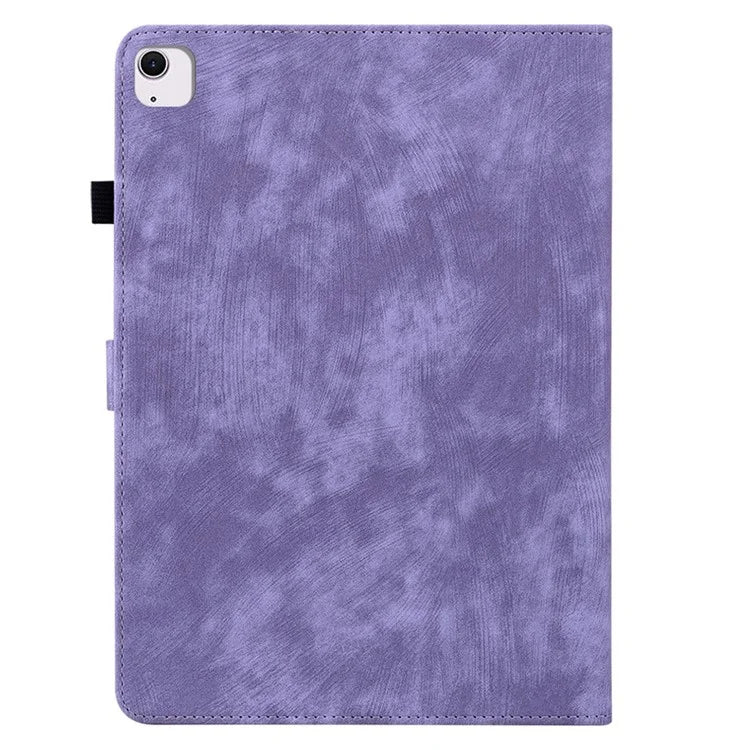 For iPad Air 13 (2024) Case PU Leather Stand Tablet Shell Cute Cartoon Tiger Imprinted