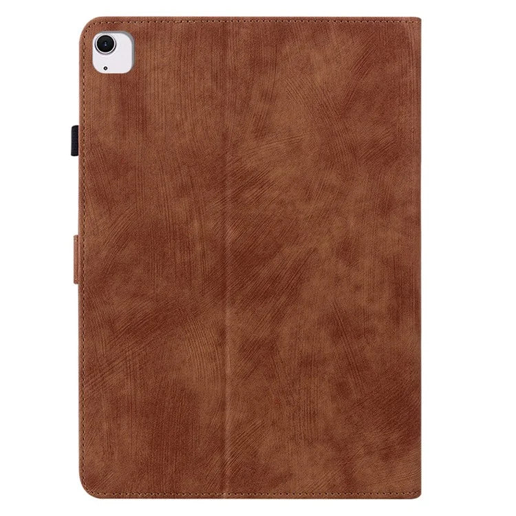 For iPad Air 13 (2024) Case PU Leather Stand Tablet Shell Cute Cartoon Tiger Imprinted