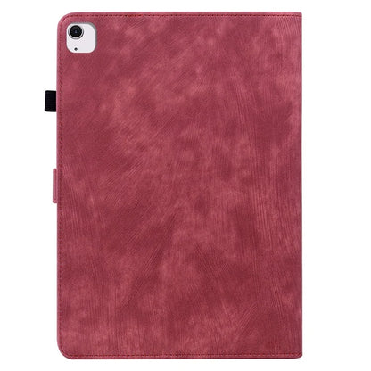 For iPad Air 13 (2024) Case PU Leather Stand Tablet Shell Cute Cartoon Tiger Imprinted