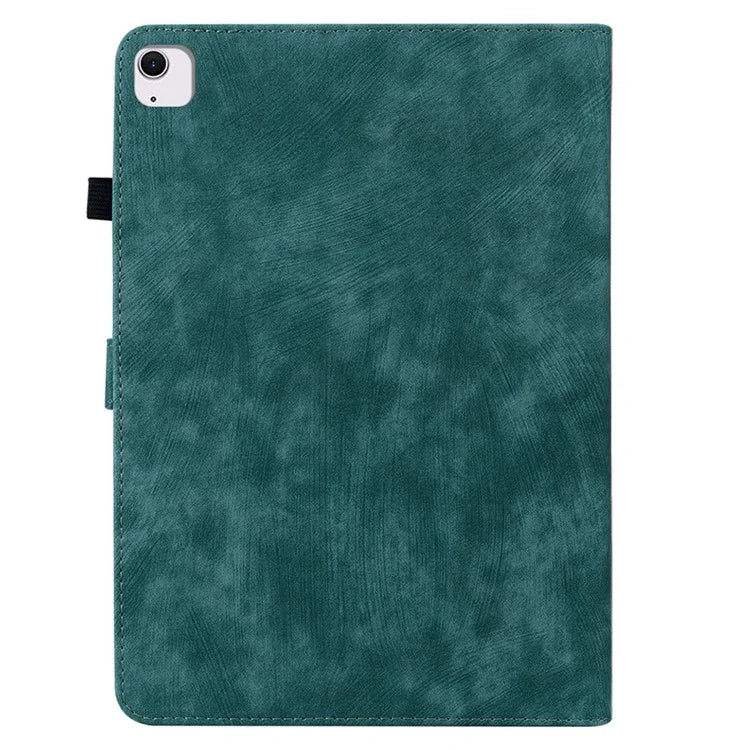 For iPad Air 13 (2024) Case PU Leather Stand Tablet Shell Cute Cartoon Tiger Imprinted