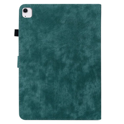 For iPad Air 13 (2024) Case PU Leather Stand Tablet Shell Cute Cartoon Tiger Imprinted