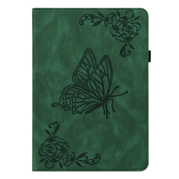 For iPad Air 11 (2024) Case Imprinted Butterfly Flower PU Leather Flip Card Slots Tablet Cover