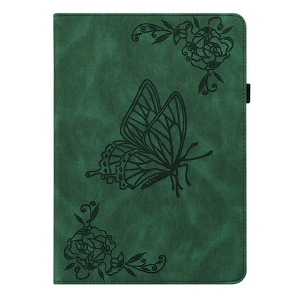 For iPad Air 11 (2024) Case Imprinted Butterfly Flower PU Leather Flip Card Slots Tablet Cover