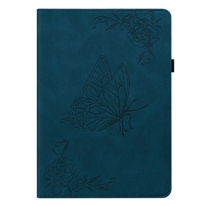 For iPad Air 11 (2024) Case Imprinted Butterfly Flower PU Leather Flip Card Slots Tablet Cover