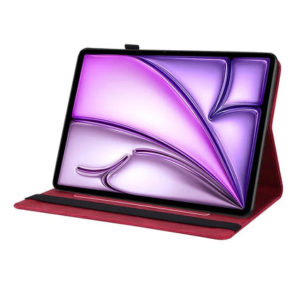 For iPad Air 11 (2024) Case Imprinted Butterfly Flower PU Leather Flip Card Slots Tablet Cover