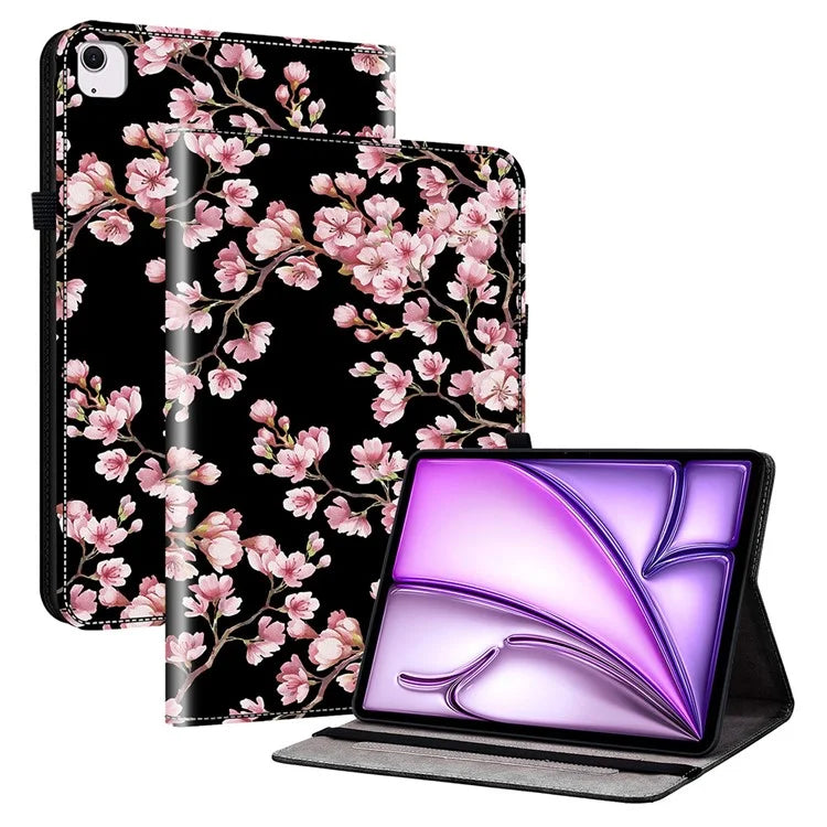 For iPad Air 11 (2024) Tablet Case Pattern PU Leather Stand Folio Tablet Cover with Card Holder