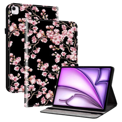 For iPad Air 11 (2024) Tablet Case Pattern PU Leather Stand Folio Tablet Cover with Card Holder