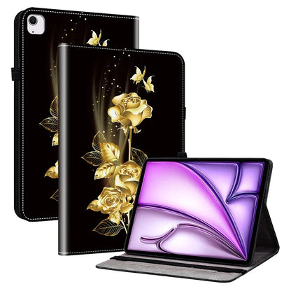 For iPad Air 11 (2024) Tablet Case Pattern PU Leather Stand Folio Tablet Cover with Card Holder