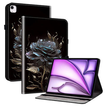 For iPad Air 11 (2024) Tablet Case Pattern PU Leather Stand Folio Tablet Cover with Card Holder