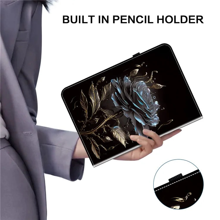 For iPad Air 11 (2024) Tablet Case Pattern PU Leather Stand Folio Tablet Cover with Card Holder