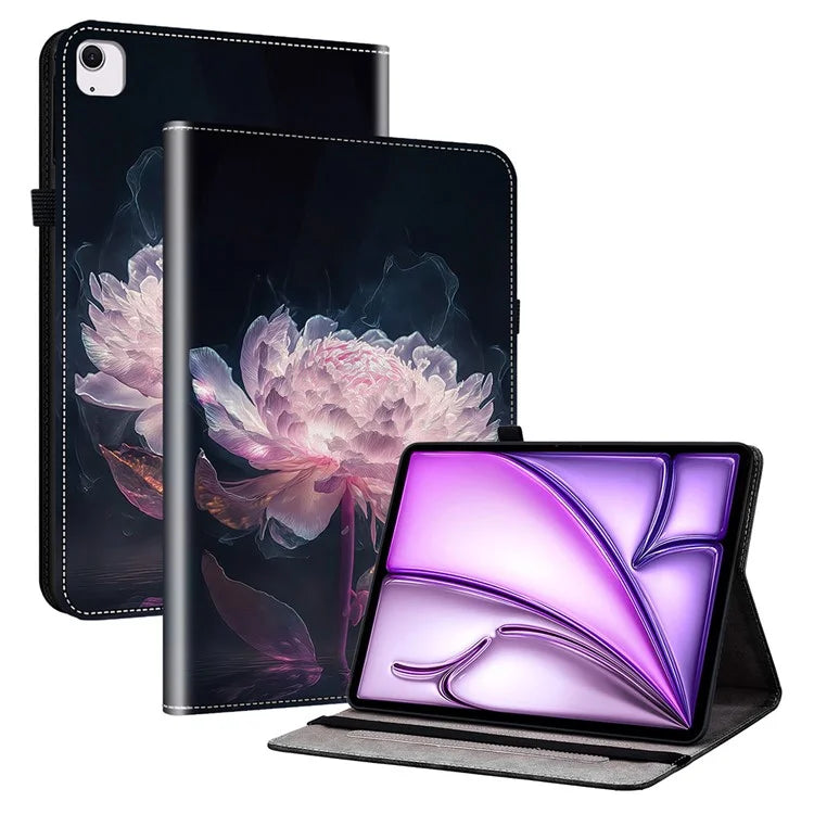 For iPad Air 11 (2024) Tablet Case Pattern PU Leather Stand Folio Tablet Cover with Card Holder