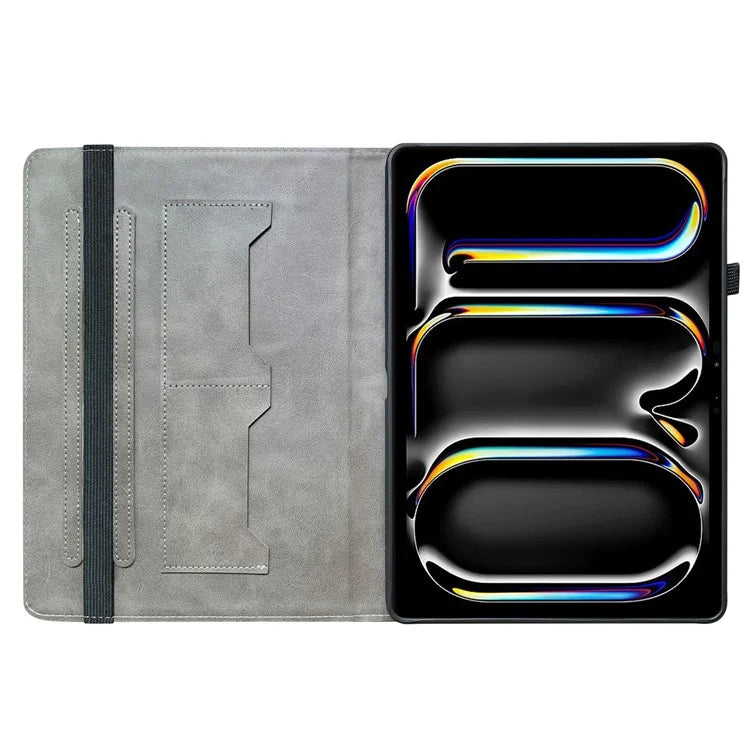 For iPad Pro 11 (2024) Case Stylish Pattern PU Leather Stand Tablet Cover with Card Slots