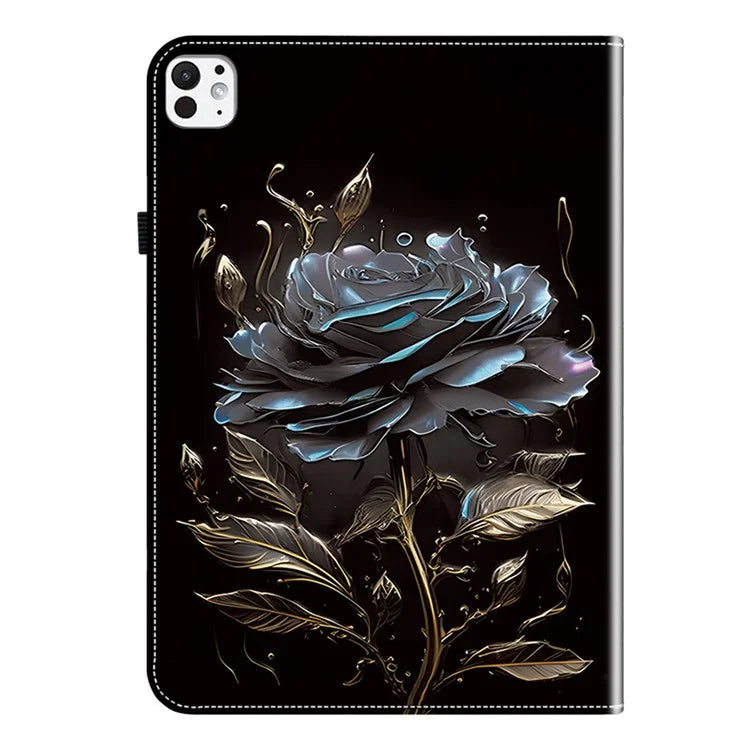For iPad Pro 11 (2024) Case Stylish Pattern PU Leather Stand Tablet Cover with Card Slots