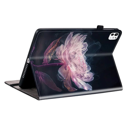 For iPad Pro 11 (2024) Case Stylish Pattern PU Leather Stand Tablet Cover with Card Slots