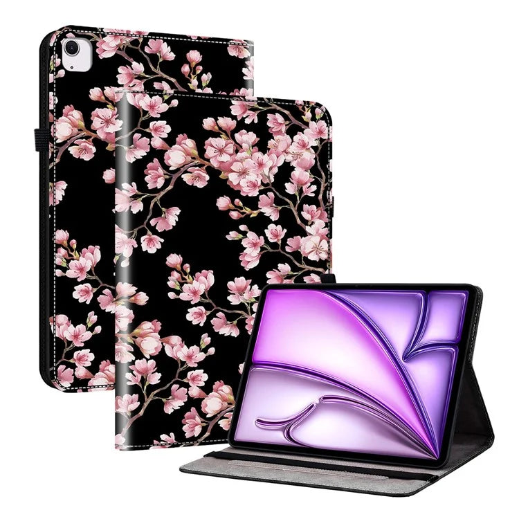 For iPad Air 13 (2024) Stand Case Pattern Print PU Leather Folio Tablet Cover with Card Holder