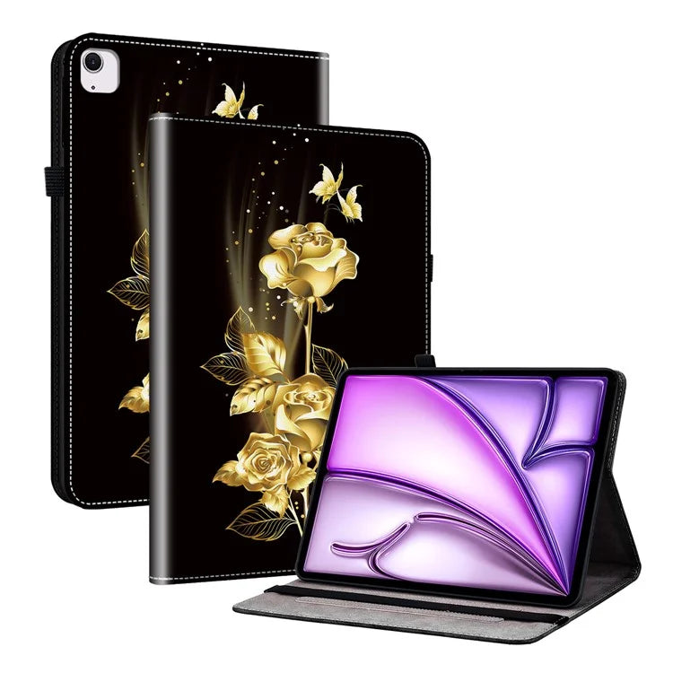 For iPad Air 13 (2024) Stand Case Pattern Print PU Leather Folio Tablet Cover with Card Holder