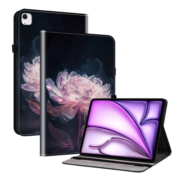 For iPad Air 13 (2024) Stand Case Pattern Print PU Leather Folio Tablet Cover with Card Holder