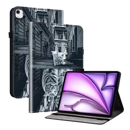 For iPad Air 13 (2024) Stand Case Pattern Print PU Leather Folio Tablet Cover with Card Holder
