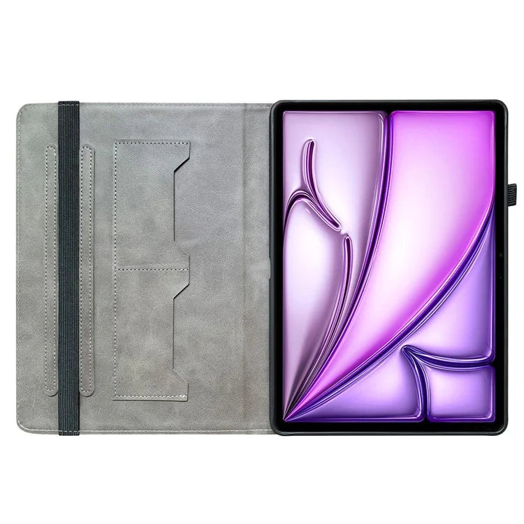 For iPad Air 13 (2024) Stand Case Pattern Print PU Leather Folio Tablet Cover with Card Holder