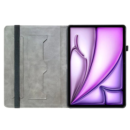 For iPad Air 13 (2024) Stand Case Pattern Print PU Leather Folio Tablet Cover with Card Holder