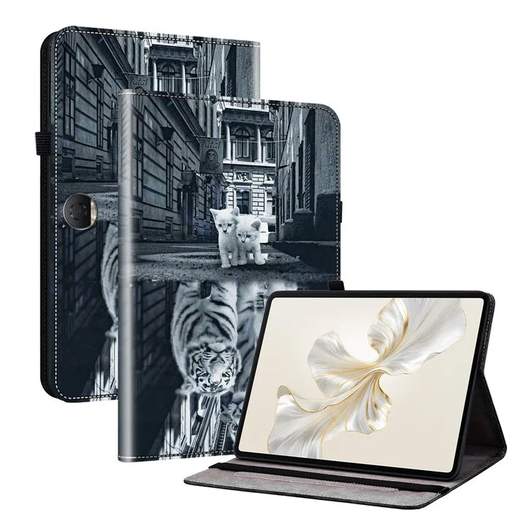 For Honor Pad 9 Card Slot Case Pattern Print PU Leather Tablet Cover