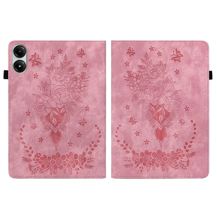 For Xiaomi Redmi Pad Pro / Redmi Pad Pro 5G / Poco Pad Case Rose Flower Leather Protective Cover with Card Holder