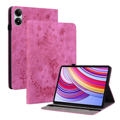 For Xiaomi Redmi Pad Pro / Redmi Pad Pro 5G / Poco Pad Case Rose Flower Leather Protective Cover with Card Holder