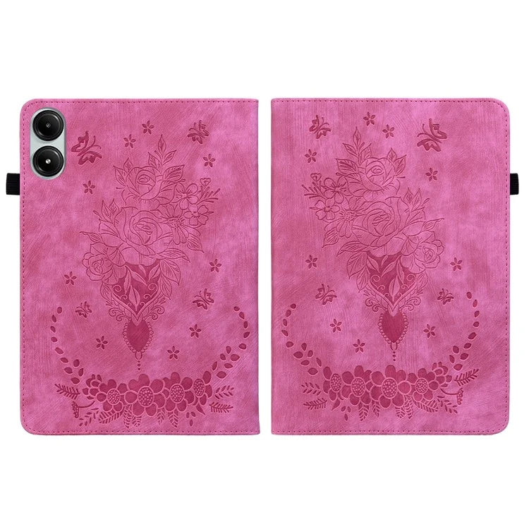 For Xiaomi Redmi Pad Pro / Redmi Pad Pro 5G / Poco Pad Case Rose Flower Leather Protective Cover with Card Holder