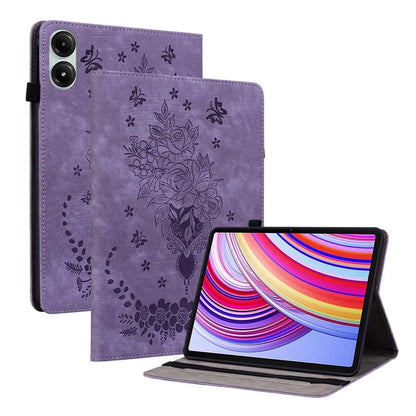 For Xiaomi Redmi Pad Pro / Redmi Pad Pro 5G / Poco Pad Case Rose Flower Leather Protective Cover with Card Holder