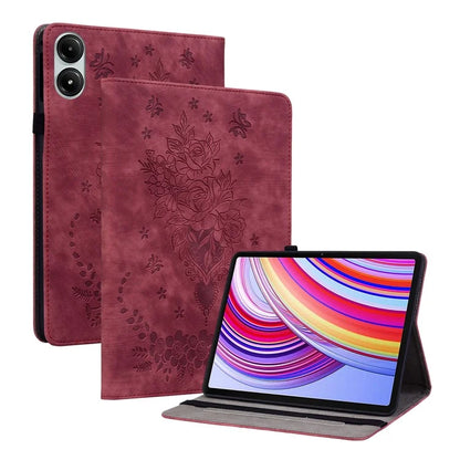For Xiaomi Redmi Pad Pro / Redmi Pad Pro 5G / Poco Pad Case Rose Flower Leather Protective Cover with Card Holder