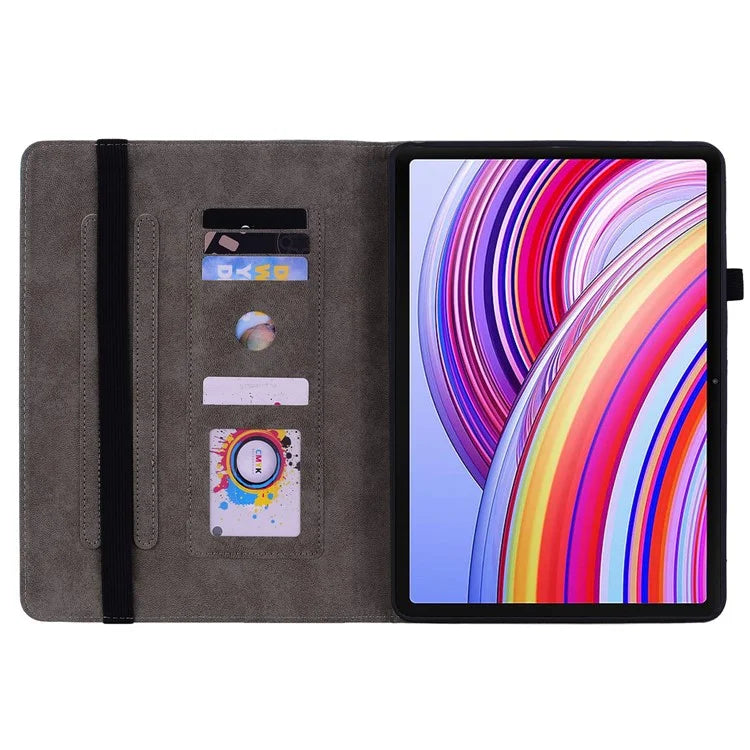 For Xiaomi Redmi Pad Pro / Redmi Pad Pro 5G / Poco Pad Case Rose Flower Leather Protective Cover with Card Holder