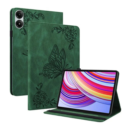 For Xiaomi Redmi Pad Pro / Redmi Pad Pro 5G / Poco Pad Protective Cover PU Leather Butterfly Flower Stand Tablet Case