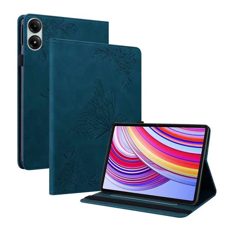 For Xiaomi Redmi Pad Pro / Redmi Pad Pro 5G / Poco Pad Protective Cover PU Leather Butterfly Flower Stand Tablet Case