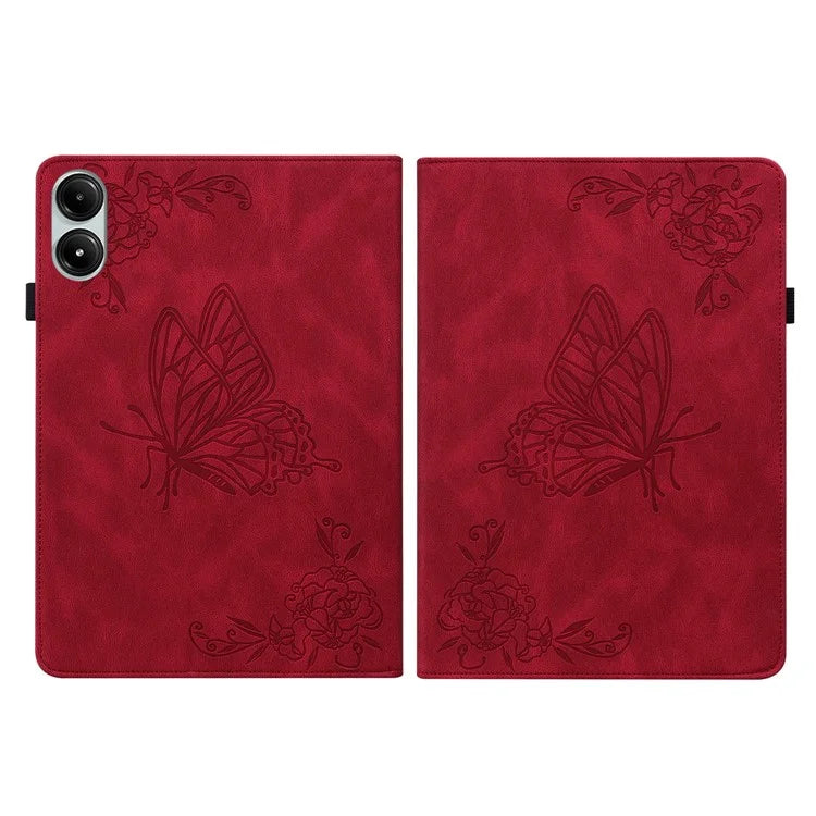 For Xiaomi Redmi Pad Pro / Redmi Pad Pro 5G / Poco Pad Protective Cover PU Leather Butterfly Flower Stand Tablet Case