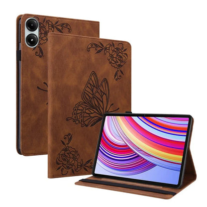 For Xiaomi Redmi Pad Pro / Redmi Pad Pro 5G / Poco Pad Protective Cover PU Leather Butterfly Flower Stand Tablet Case