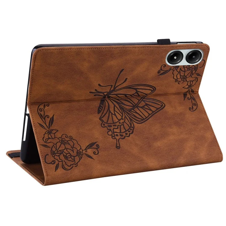 For Xiaomi Redmi Pad Pro / Redmi Pad Pro 5G / Poco Pad Protective Cover PU Leather Butterfly Flower Stand Tablet Case