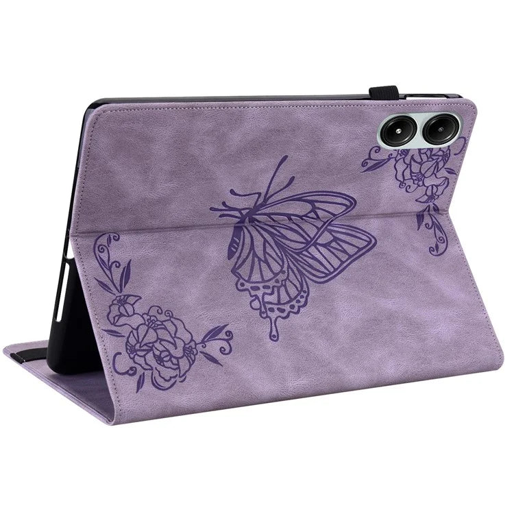 For Xiaomi Redmi Pad Pro / Redmi Pad Pro 5G / Poco Pad Protective Cover PU Leather Butterfly Flower Stand Tablet Case