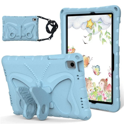 For Samsung Galaxy Tab A9+ Case Butterfly Kickstand EVA Tablet Cover with Shoulder Strap