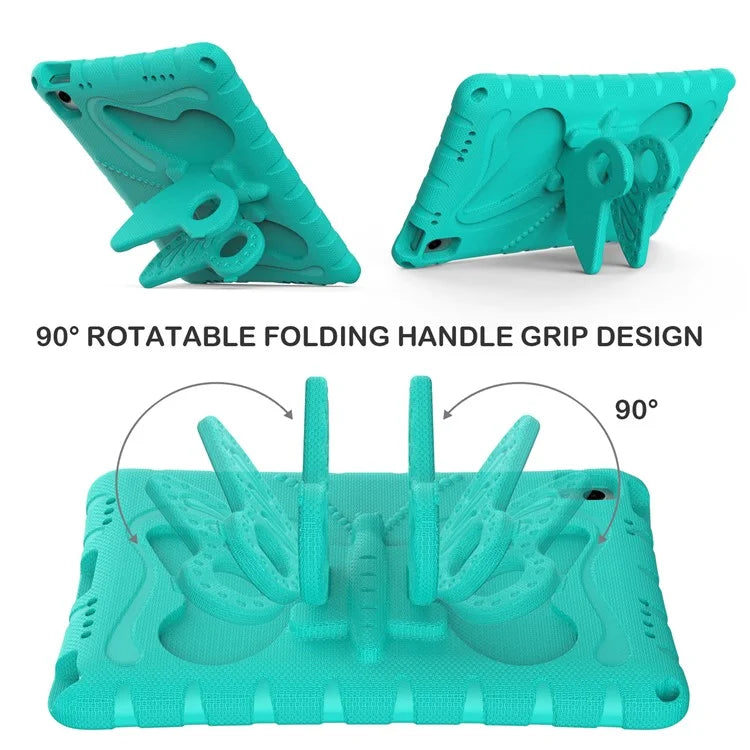 For Samsung Galaxy Tab A9+ Case Butterfly Kickstand EVA Tablet Cover with Shoulder Strap