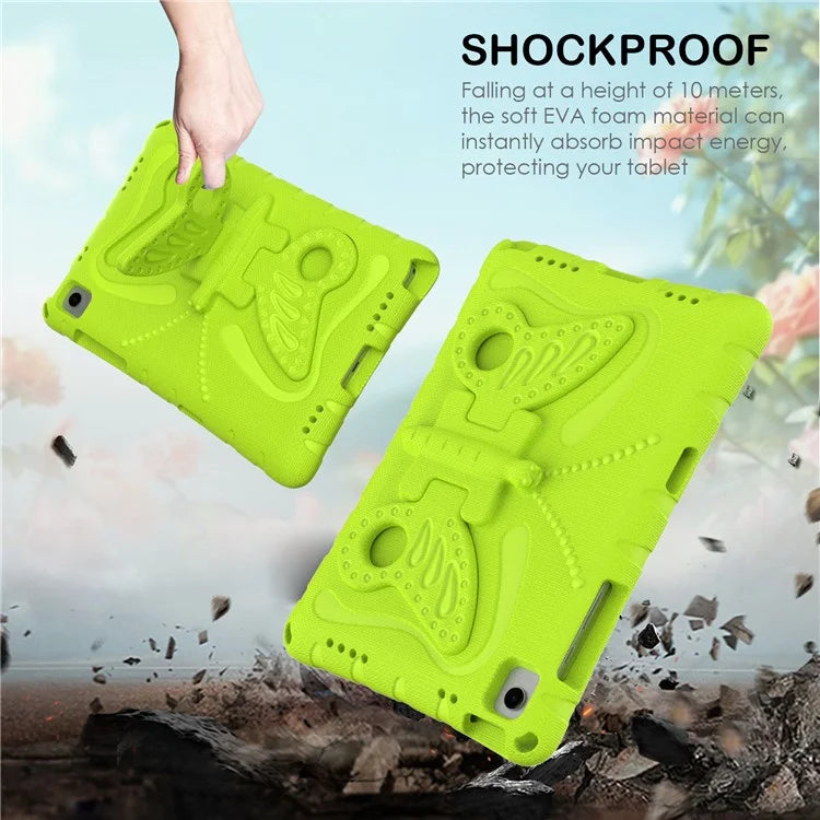 For Samsung Galaxy Tab A9+ Case Butterfly Kickstand EVA Tablet Cover with Shoulder Strap