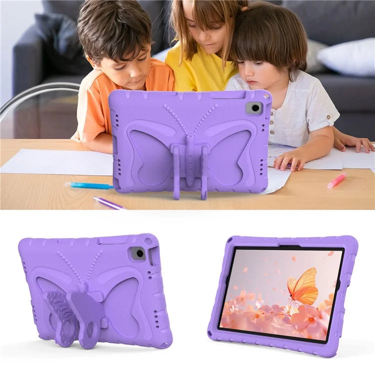 For Samsung Galaxy Tab A9+ Case Butterfly Kickstand EVA Tablet Cover with Shoulder Strap