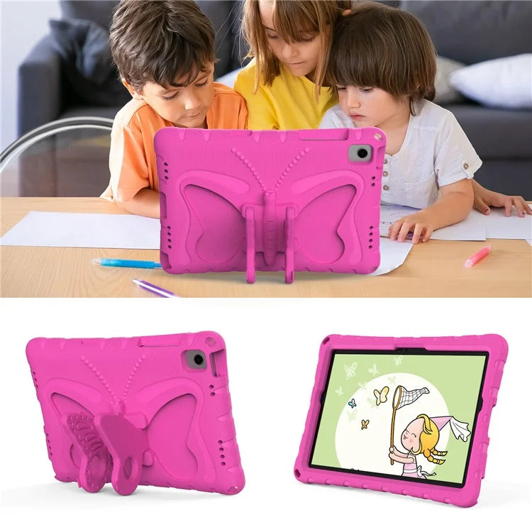For Samsung Galaxy Tab A9+ Case Butterfly Kickstand EVA Tablet Cover with Shoulder Strap
