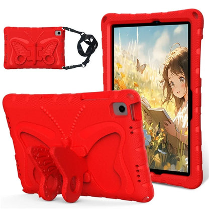 For Samsung Galaxy Tab A9+ Case Butterfly Kickstand EVA Tablet Cover with Shoulder Strap