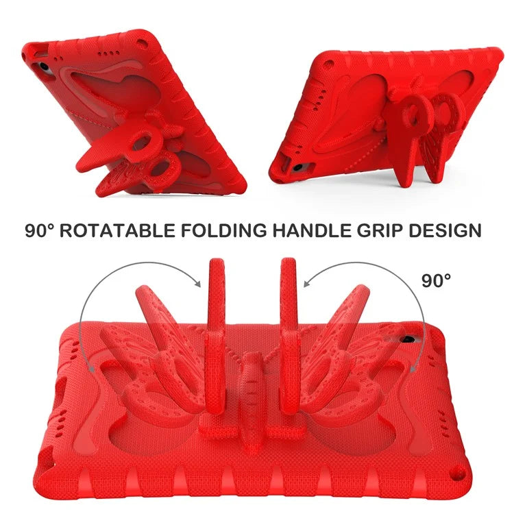 For Samsung Galaxy Tab A9+ Case Butterfly Kickstand EVA Tablet Cover with Shoulder Strap