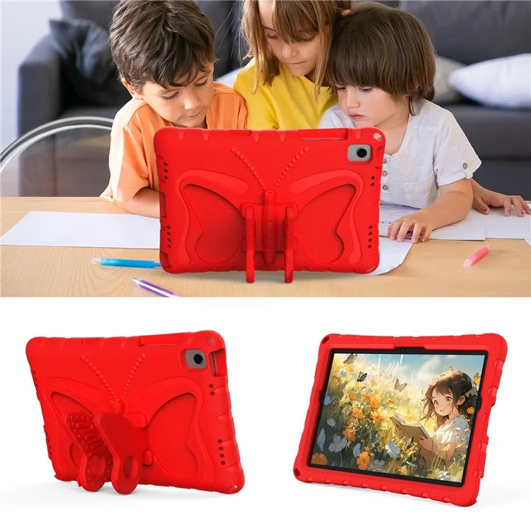 For Samsung Galaxy Tab A9+ Case Butterfly Kickstand EVA Tablet Cover with Shoulder Strap