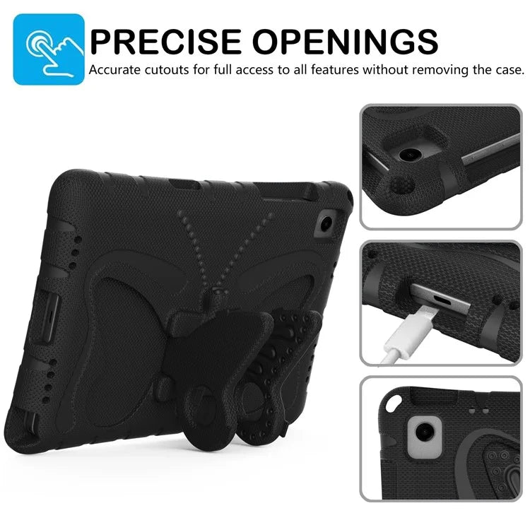 For Samsung Galaxy Tab A9+ Case Butterfly Kickstand EVA Tablet Cover with Shoulder Strap